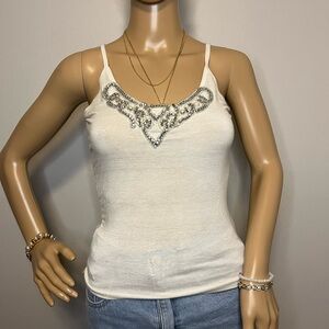 Costa Blanca Cream Camisole with Silver Embellishments